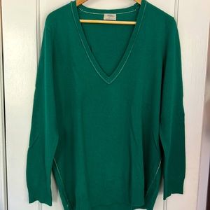Madewell Size L Cashmere Blend Green Tunic Sweater